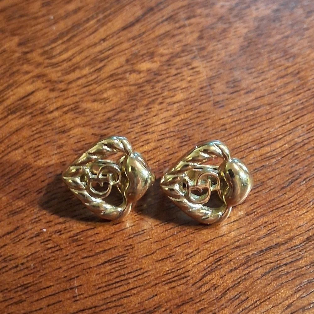 Gold Heart Knot Earrings